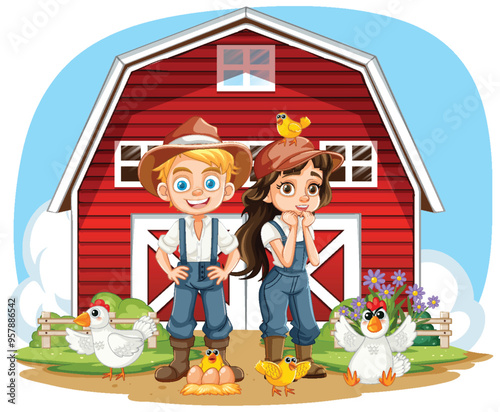 Happy Farmers on the Farm