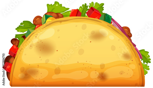 Colorful Mexican Taco Illustration