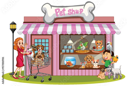 Pet Shop with Happy Customers