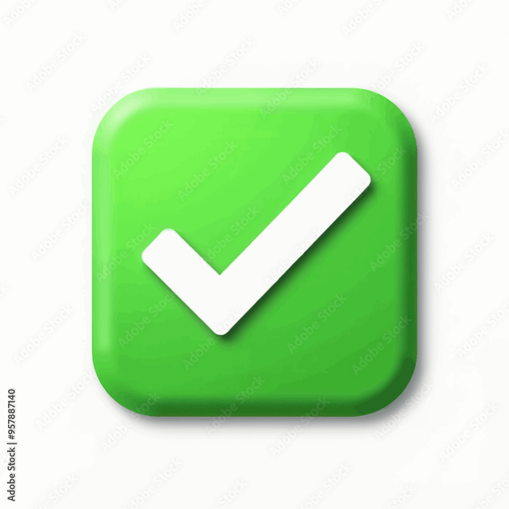 Green checkmark icon on white background Green checkmark icon on white background
