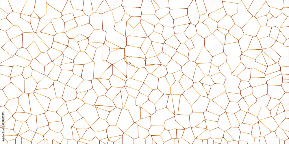 Golden gradient lines stroke abstract white crystalized broken glass background. Voronoi diagram background. abstract desktop texture design digital art wallpaper, vector illustration. Golden gradient lines stroke abstract white crystalized broken glass background. Voronoi diagram background. abstract desktop texture design digital art wallpaper, vector illustration.