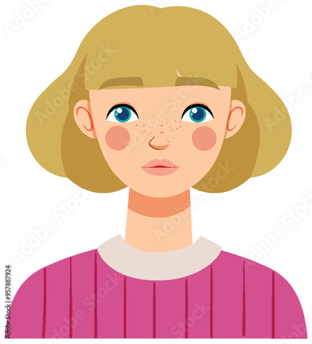 Blonde Girl with Blue Eyes