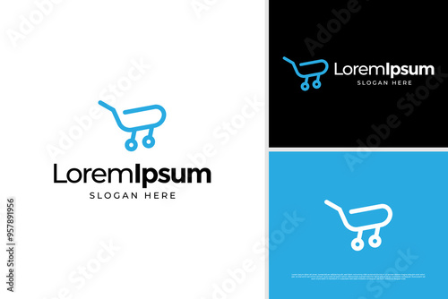 Creative host store market app vector logo design template