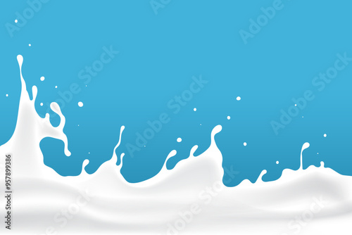 white milk waves wavy. yogurt splash background