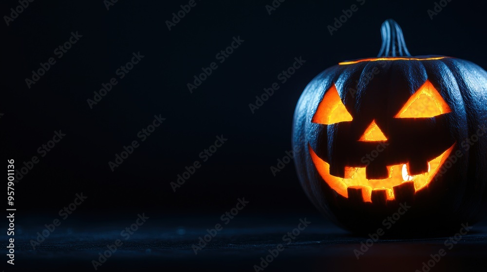 Sinister Glowing Jack-o'-Lantern Closeup in Ultra HD with Copy Space for Text Sinister Glowing Jack-o'-Lantern Closeup in Ultra HD with Copy Space for Text