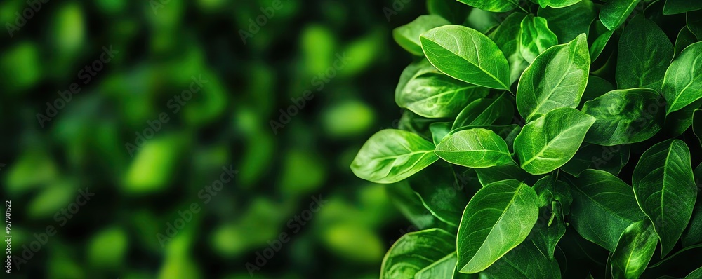 A close-up of vibrant green leaves against a dark background, highlighting the beauty of nature and fresh foliage. A close-up of vibrant green leaves against a dark background, highlighting the beauty of nature and fresh foliage.
