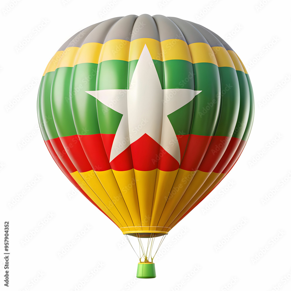 Fototapeta premium burma flag isolated