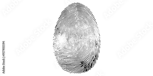 Vector fingerprints icons or thumbprint symbol isolated.