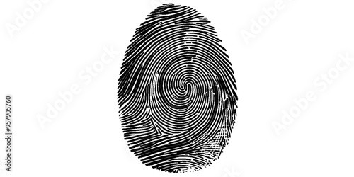 Vector fingerprints icons or thumbprint symbol isolated.