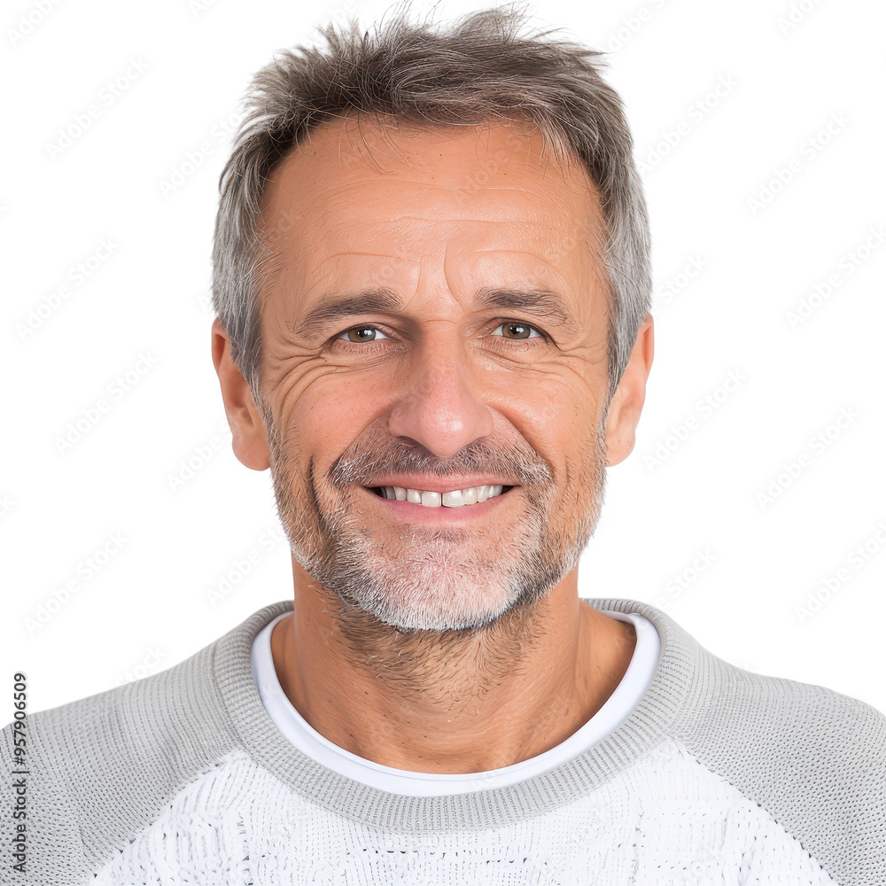 Portrait of a Smiling Mature Man with Grey Hair Portrait of a Smiling Mature Man with Grey Hair