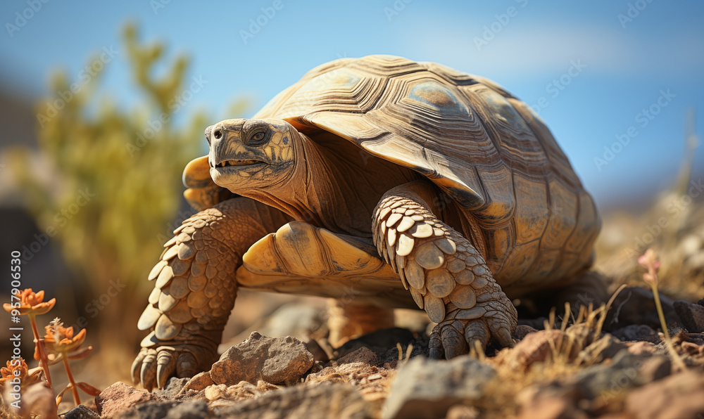 Naklejka premium Tortoise Studio Shot on a Clean Background