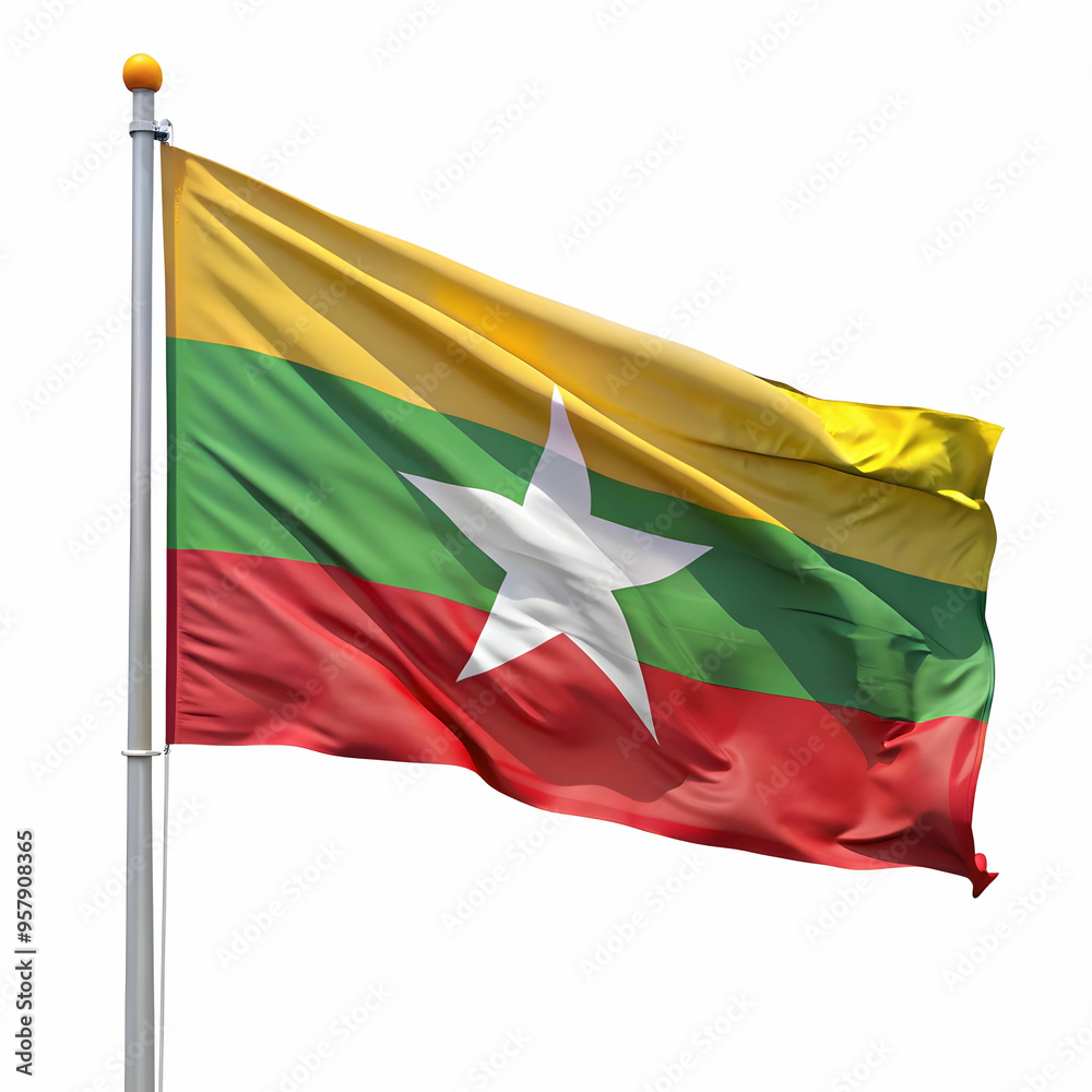 burma flag isolated