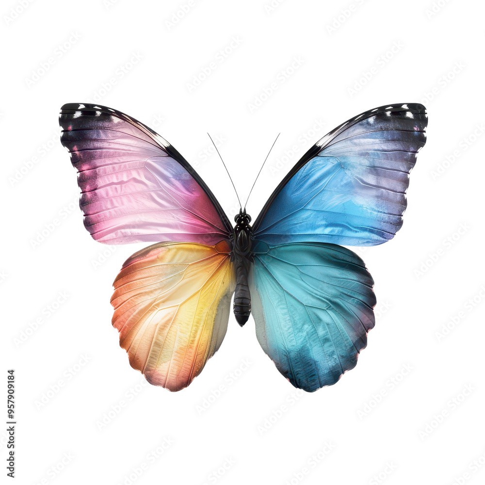 Colorful butterfly wings isolated transparent background Colorful butterfly wings isolated transparent background