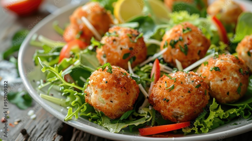 Salad with fish balls Salad with fish balls