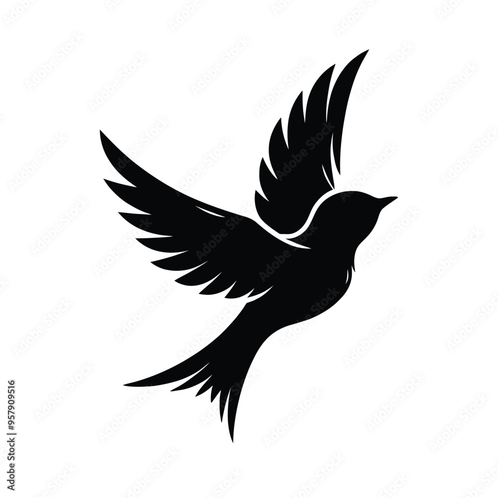 Obraz premium Bird in Flight Silhouette