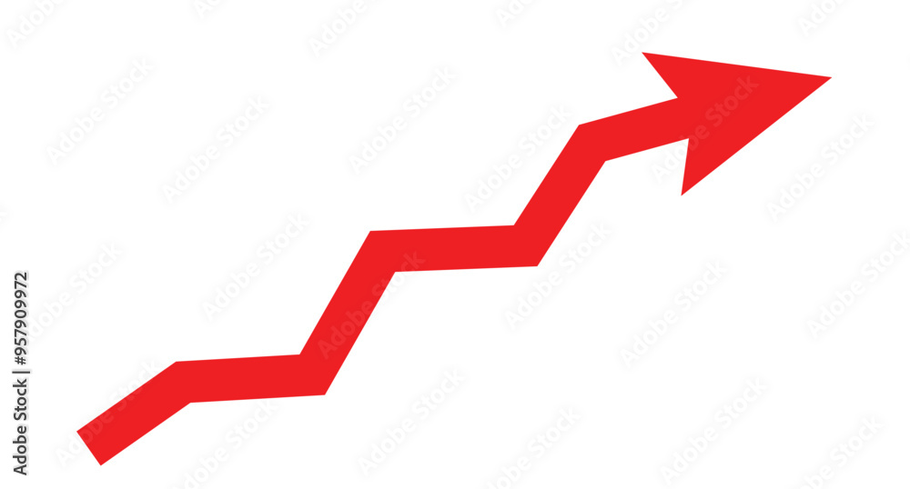 Upward direction arrow vector graphic icon showing business growth bar graph. arrow with vector graphic symbol. Upward arrow fintech logo isolated on white background EPS10 Upward direction arrow vector graphic icon showing business growth bar graph. arrow with vector graphic symbol. Upward arrow fintech logo isolated on white background EPS10