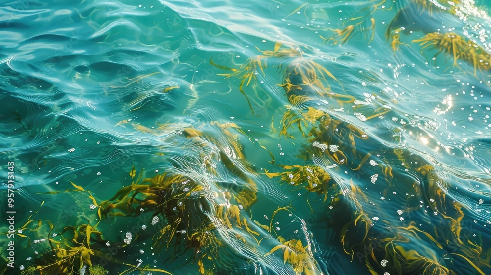 Seaweed in ocean water natural backdrop Seaweed in ocean water natural backdrop