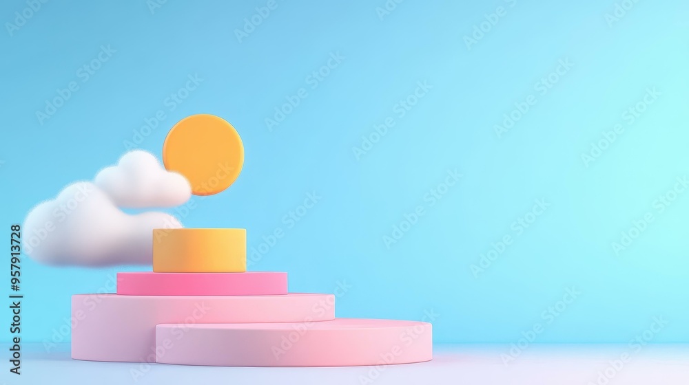 Explore an eyecatching 3D abstract design, featuring a blue backdrop and podium, perfect for showcasing products creatively. Explore an eyecatching 3D abstract design, featuring a blue backdrop and podium, perfect for showcasing products creatively.