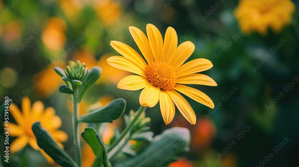 Selective focused yellow flower close up Selective focused yellow flower close up
