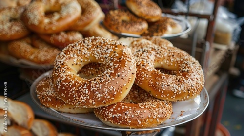 Sesame bagels are a well liked street food in Turkey