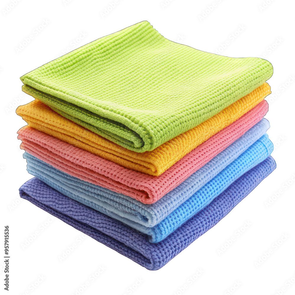 Microfiber cloths isolated on transparent background Microfiber cloths isolated on transparent background