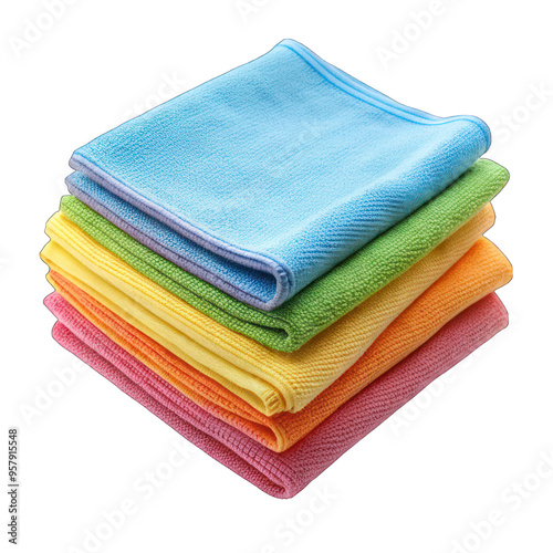 Microfiber cloths isolated on transparent background