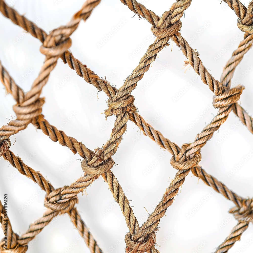 Football or tennis net. Rope mesh on a white Football or tennis net. Rope mesh on a white