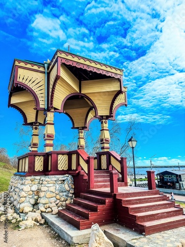 Golitsyn gazebo also known as Alexander Green`s gazebo in Arkhangelsk, Russia. photo