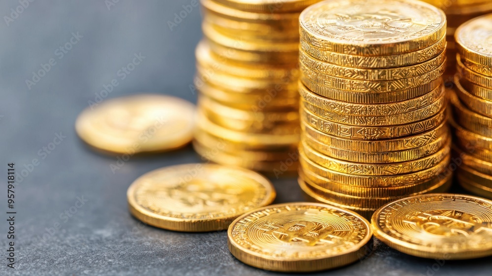 Cultural Gold: Ethnic Symbols on Gold Coins with Copy Space, Selective Focus | Ultra HD Cultural Gold: Ethnic Symbols on Gold Coins with Copy Space, Selective Focus | Ultra HD