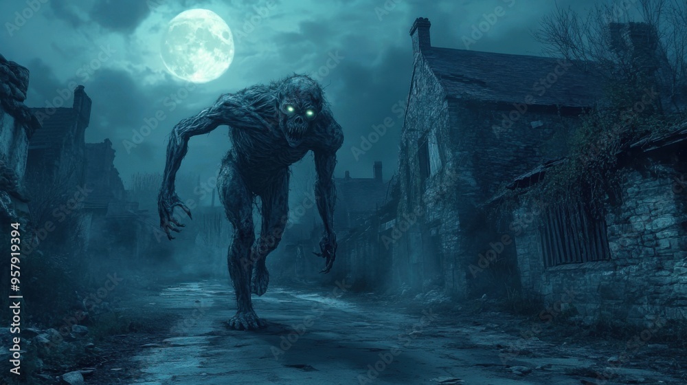 Detailed and Eerie Illustration of a Skin-Walker with Glowing Eyes and a Shifting Form, Capturing the Supernatural and Unsettling Nature of this Mythical Creature Detailed and Eerie Illustration of a Skin-Walker with Glowing Eyes and a Shifting Form, Capturing the Supernatural and Unsettling Nature of this Mythical Creature