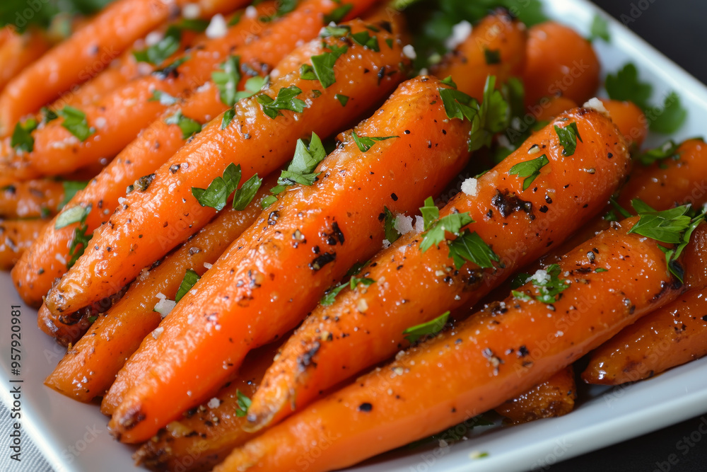 Carrots cooked with herbs and honey-garlic butter Carrots cooked with herbs and honey-garlic butter