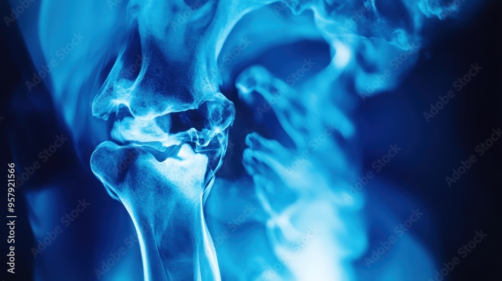 A close-up x-ray image of a human jawbone, highlighting the intricate structure and details of the bone. A close-up x-ray image of a human jawbone, highlighting the intricate structure and details of the bone.