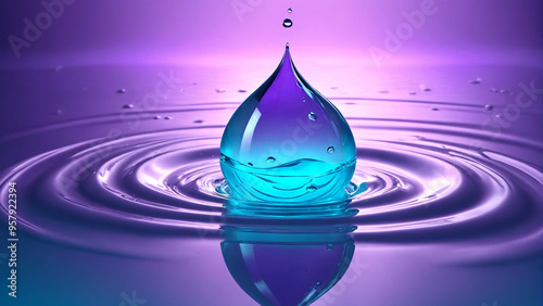 A mesmerizing wallpaper with a glowing, floating liquid droplet, reflecting soft colors. AI-generated with CyberRealistic XL, licensed under CreativeML Open RAIL++-M Addendum.