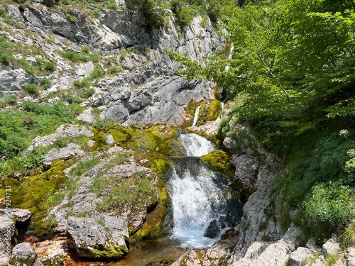 The course of the Soča River immediately after its source (Triglav National Park, Slovenia) - Der Lauf des Flusses Soca unmittelbar nach seiner Quelle (Nationalpark Triglav, Slowenien) photo