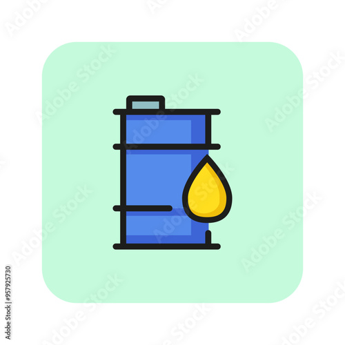 Oil barrel line icon. Industry, barrel, extraction. Oil industry concept. Vector illustration can be used for topics like business, development, mining, manufacturing photo