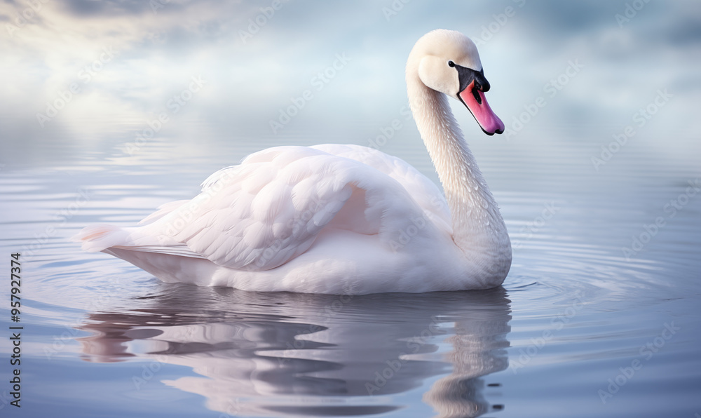 Obraz premium Swan Studio Shot on a Clean Background