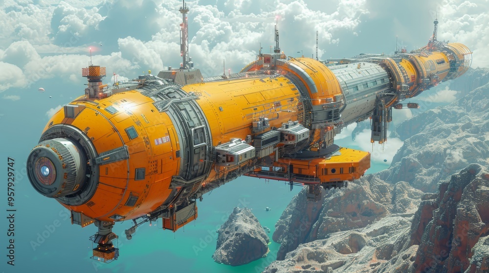 宇宙基地イメージイラスト,Generative AI AI画像 宇宙基地イメージイラスト,Generative AI AI画像