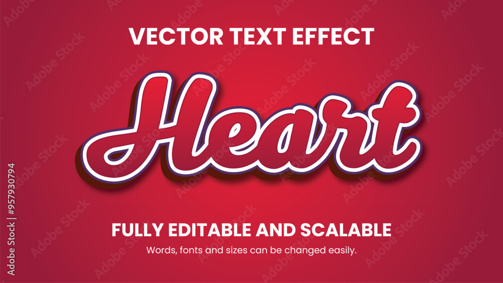 Vector 3D Text Effect Design Vector 3D Text Effect Design