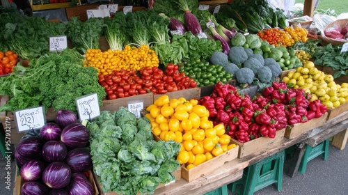 Vibrant Farmers Market Produce Display