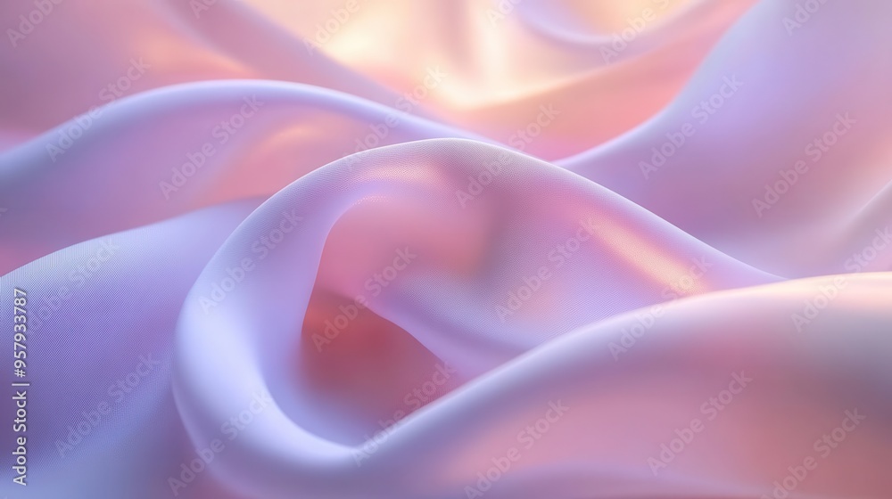 Obraz premium Gentle pastel curves of smooth fabric, abstract flow, soft lighting