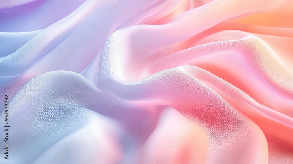 Gentle pastel curves of smooth fabric, abstract flow, soft lighting Gentle pastel curves of smooth fabric, abstract flow, soft lighting