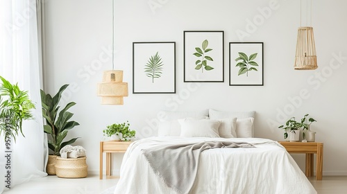 Serene Botanical Prints: Leaf, Flower, and Tree Illustrations for a Tranquil Natural Ambiance.