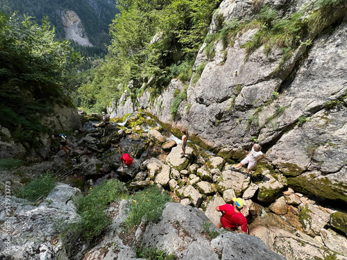 The source of the Soča River or Spring of Soča river (Triglav National Park, Slovenia) - Quelle der Soca oder Die Quelle des Flusses Soca (Nationalpark Triglav, Slowenien) - Izvir Soče photo