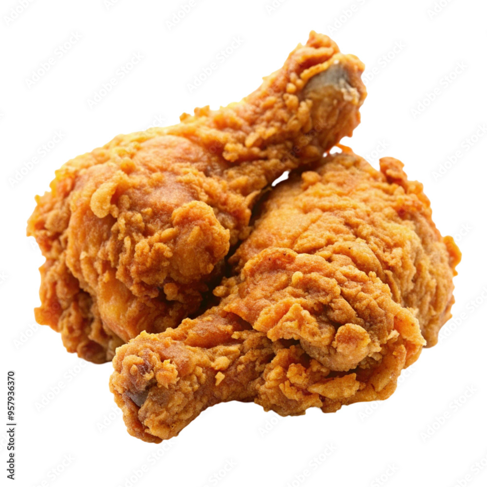 Fast food element with fried chicken isolated on transparent background Fast food element with fried chicken isolated on transparent background