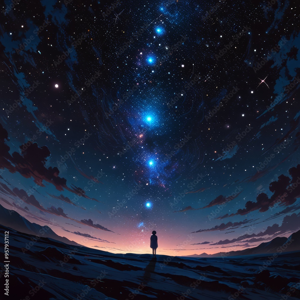 Fototapeta premium a galaxy that is above a planet with a star that says star .