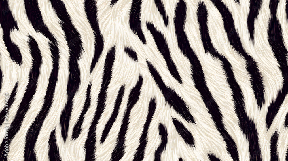 Realistic fur zebra seamless pattern Realistic fur zebra seamless pattern