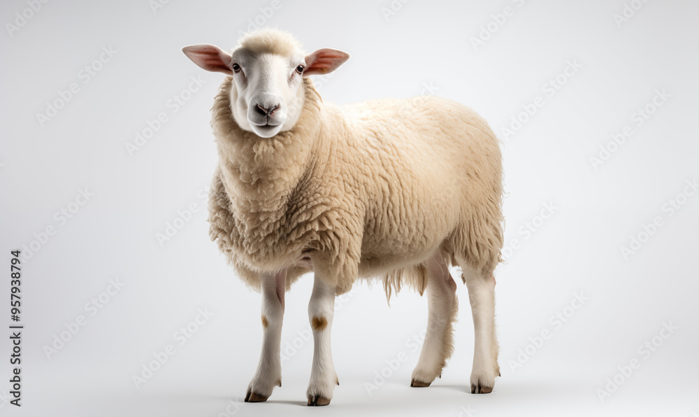 Fototapeta premium Sheep Studio Shot on a Clean Background