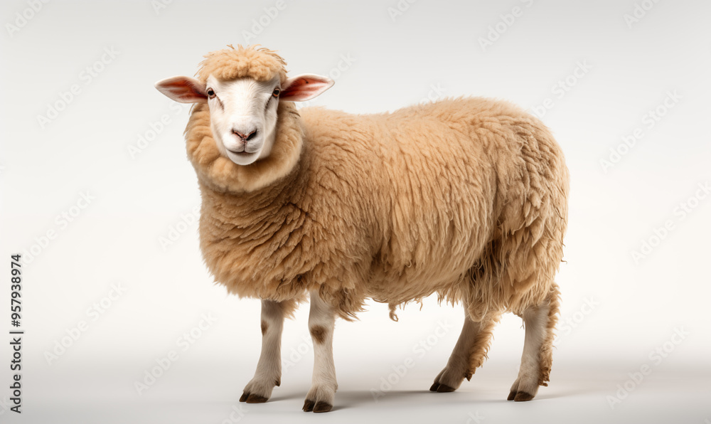 Fototapeta premium Sheep Studio Shot on a Clean Background