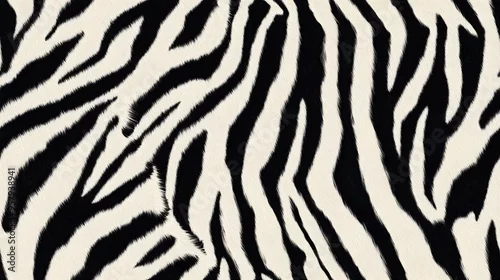 Fototapeta Realistic fur zebra seamless pattern 