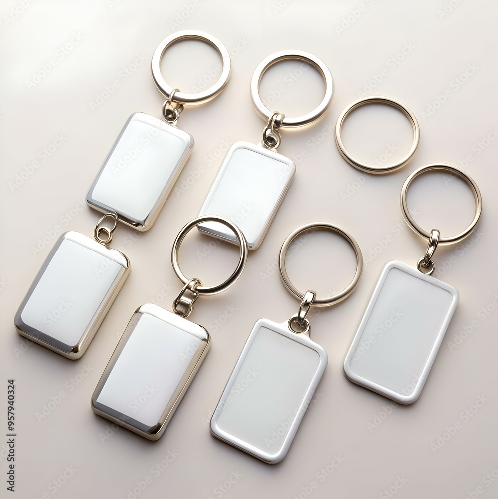 A set of 6 blank keychains. perfect for adding your own design or logo. A set of 6 blank keychains. perfect for adding your own design or logo.